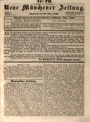 Neue Münchener Zeitung (Süddeutsche Presse) Samstag 23. März 1850