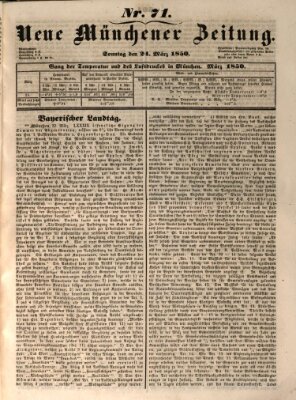 Neue Münchener Zeitung (Süddeutsche Presse) Sonntag 24. März 1850