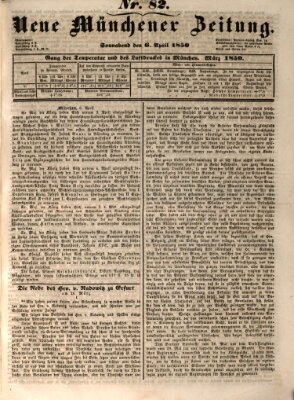 Neue Münchener Zeitung (Süddeutsche Presse) Samstag 6. April 1850