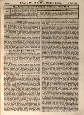 Neue Münchener Zeitung (Süddeutsche Presse) Montag 8. April 1850