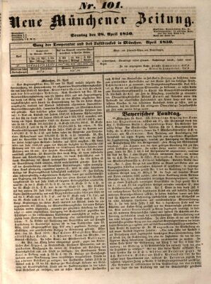 Neue Münchener Zeitung (Süddeutsche Presse) Sonntag 28. April 1850