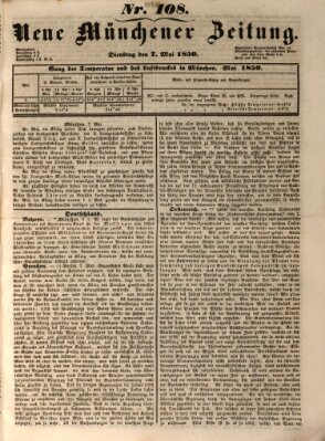 Neue Münchener Zeitung (Süddeutsche Presse) Dienstag 7. Mai 1850