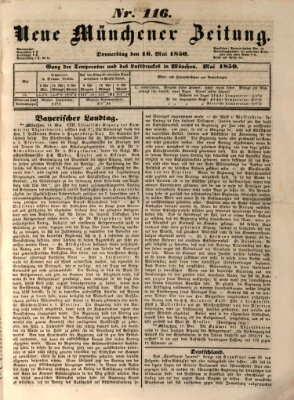 Neue Münchener Zeitung (Süddeutsche Presse) Donnerstag 16. Mai 1850