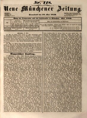 Neue Münchener Zeitung (Süddeutsche Presse) Samstag 18. Mai 1850