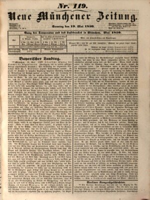 Neue Münchener Zeitung (Süddeutsche Presse) Sonntag 19. Mai 1850