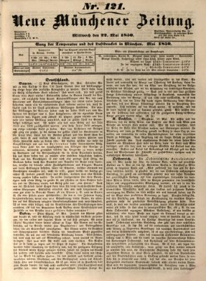 Neue Münchener Zeitung (Süddeutsche Presse) Mittwoch 22. Mai 1850