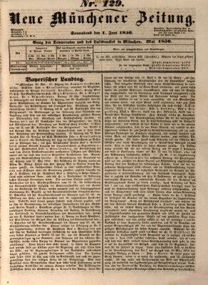 Neue Münchener Zeitung (Süddeutsche Presse) Samstag 1. Juni 1850