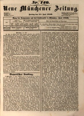 Neue Münchener Zeitung (Süddeutsche Presse) Freitag 14. Juni 1850