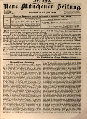 Neue Münchener Zeitung (Süddeutsche Presse) Samstag 15. Juni 1850