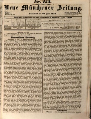 Neue Münchener Zeitung (Süddeutsche Presse) Samstag 29. Juni 1850