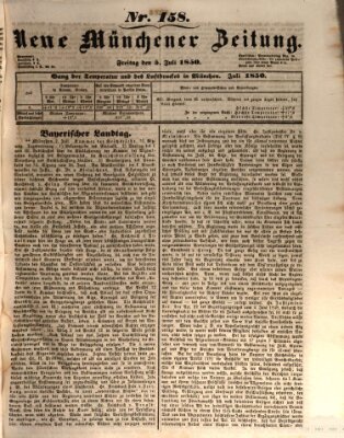 Neue Münchener Zeitung (Süddeutsche Presse) Freitag 5. Juli 1850