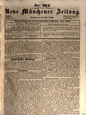 Neue Münchener Zeitung (Süddeutsche Presse) Dienstag 9. Juli 1850