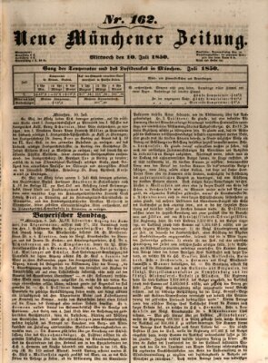 Neue Münchener Zeitung (Süddeutsche Presse) Mittwoch 10. Juli 1850