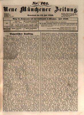 Neue Münchener Zeitung (Süddeutsche Presse) Samstag 13. Juli 1850