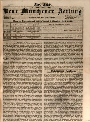 Neue Münchener Zeitung (Süddeutsche Presse) Dienstag 16. Juli 1850