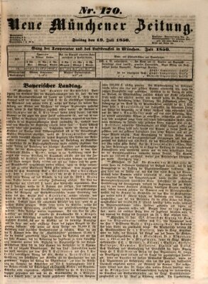 Neue Münchener Zeitung (Süddeutsche Presse) Freitag 19. Juli 1850