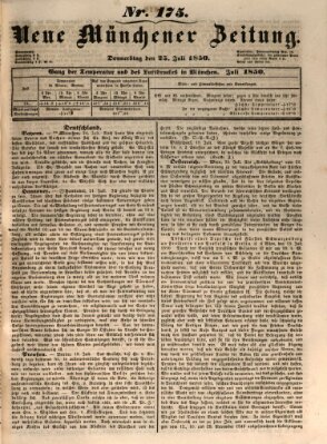 Neue Münchener Zeitung (Süddeutsche Presse) Donnerstag 25. Juli 1850