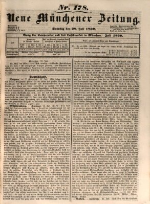 Neue Münchener Zeitung (Süddeutsche Presse) Sonntag 28. Juli 1850