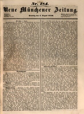 Neue Münchener Zeitung (Süddeutsche Presse) Sonntag 4. August 1850