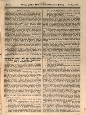 Neue Münchener Zeitung (Süddeutsche Presse) Montag 19. August 1850