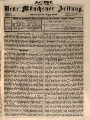 Neue Münchener Zeitung (Süddeutsche Presse) Sonntag 25. August 1850