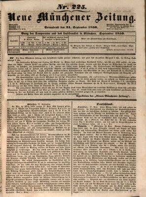 Neue Münchener Zeitung (Süddeutsche Presse) Samstag 21. September 1850