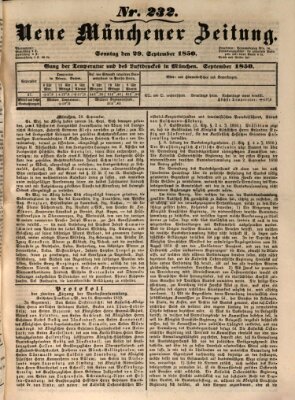 Neue Münchener Zeitung (Süddeutsche Presse) Sonntag 29. September 1850