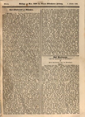 Neue Münchener Zeitung (Süddeutsche Presse) Montag 7. Oktober 1850