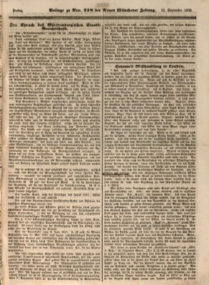 Neue Münchener Zeitung (Süddeutsche Presse) Freitag 13. September 1850