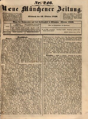 Neue Münchener Zeitung (Süddeutsche Presse) Mittwoch 16. Oktober 1850