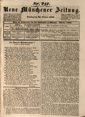 Neue Münchener Zeitung (Süddeutsche Presse) Dienstag 29. Oktober 1850