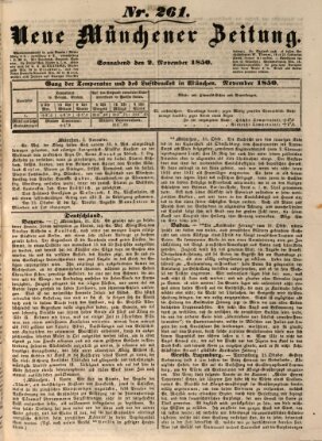 Neue Münchener Zeitung (Süddeutsche Presse) Samstag 2. November 1850