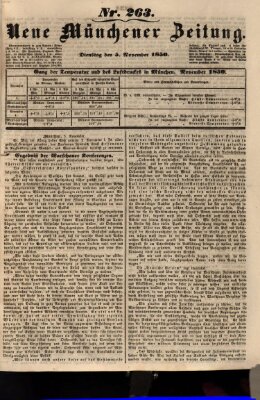 Neue Münchener Zeitung (Süddeutsche Presse) Dienstag 5. November 1850