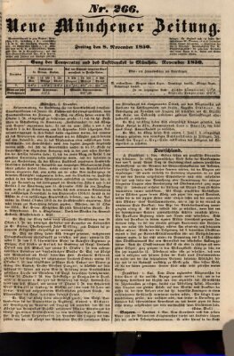 Neue Münchener Zeitung (Süddeutsche Presse) Freitag 8. November 1850