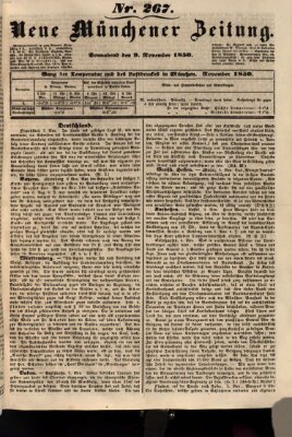 Neue Münchener Zeitung (Süddeutsche Presse) Samstag 9. November 1850