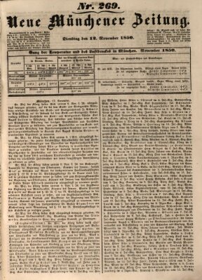 Neue Münchener Zeitung (Süddeutsche Presse) Dienstag 12. November 1850