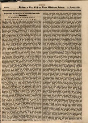 Neue Münchener Zeitung (Süddeutsche Presse) Mittwoch 13. November 1850