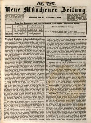 Neue Münchener Zeitung (Süddeutsche Presse) Mittwoch 27. November 1850