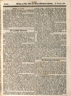 Neue Münchener Zeitung (Süddeutsche Presse) Dienstag 26. November 1850