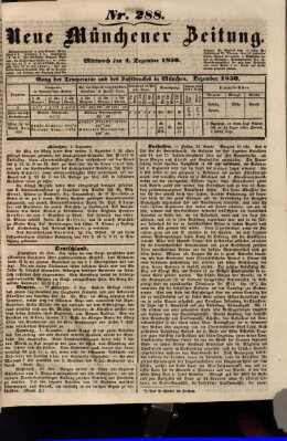 Neue Münchener Zeitung (Süddeutsche Presse) Mittwoch 4. Dezember 1850