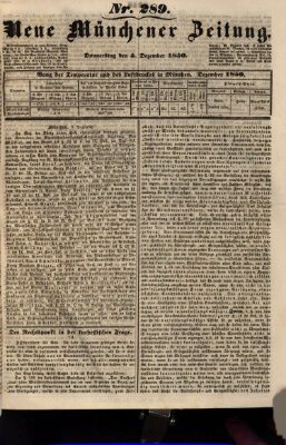 Neue Münchener Zeitung (Süddeutsche Presse) Donnerstag 5. Dezember 1850