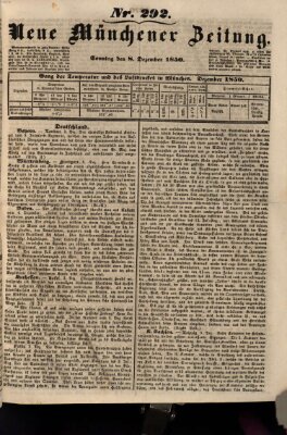 Neue Münchener Zeitung (Süddeutsche Presse) Sonntag 8. Dezember 1850