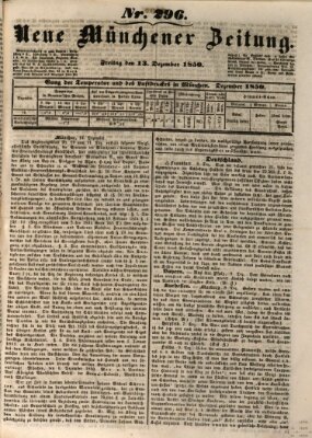 Neue Münchener Zeitung (Süddeutsche Presse) Freitag 13. Dezember 1850