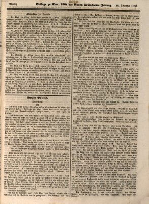 Neue Münchener Zeitung (Süddeutsche Presse) Montag 16. Dezember 1850