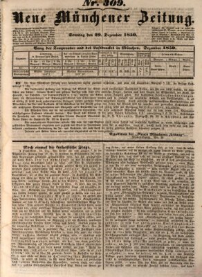 Neue Münchener Zeitung (Süddeutsche Presse) Sonntag 29. Dezember 1850