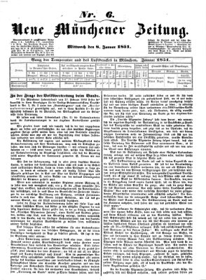 Neue Münchener Zeitung (Süddeutsche Presse) Mittwoch 8. Januar 1851