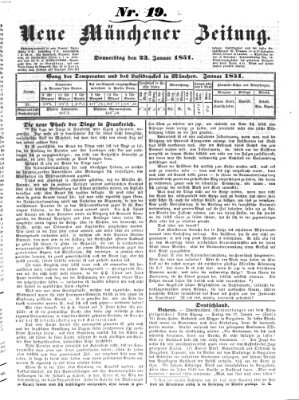 Neue Münchener Zeitung (Süddeutsche Presse) Donnerstag 23. Januar 1851