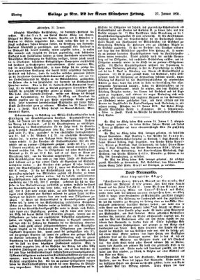 Neue Münchener Zeitung (Süddeutsche Presse) Montag 27. Januar 1851