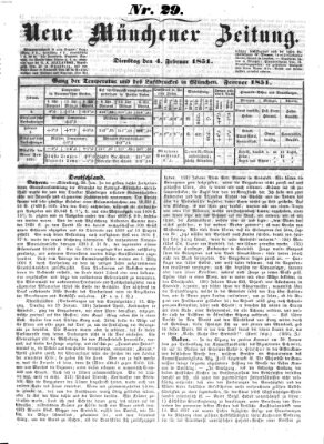 Neue Münchener Zeitung (Süddeutsche Presse) Dienstag 4. Februar 1851