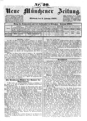 Neue Münchener Zeitung (Süddeutsche Presse) Mittwoch 5. Februar 1851